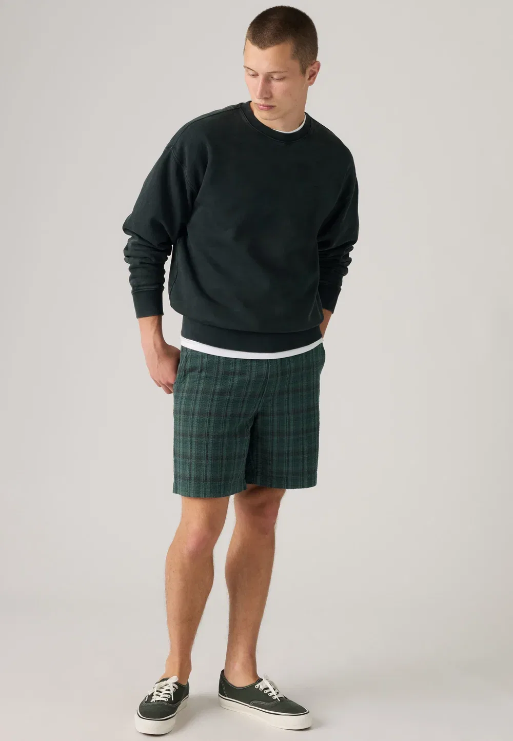 Xx аутентичные свободные шорты ii - шорты Levi'S, Wyatt Plaid Vintage Teal Seersucker — фото 2