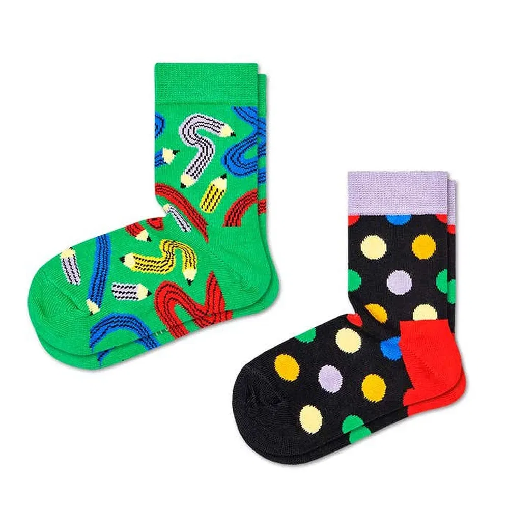 Носки Pen 2 пары Happy Socks, зеленый