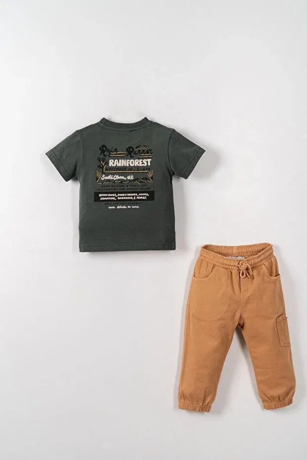 Мужская футболка с принтом Rain Forest T-Shirt 1/4 Nk Kids, Green — фото 2
