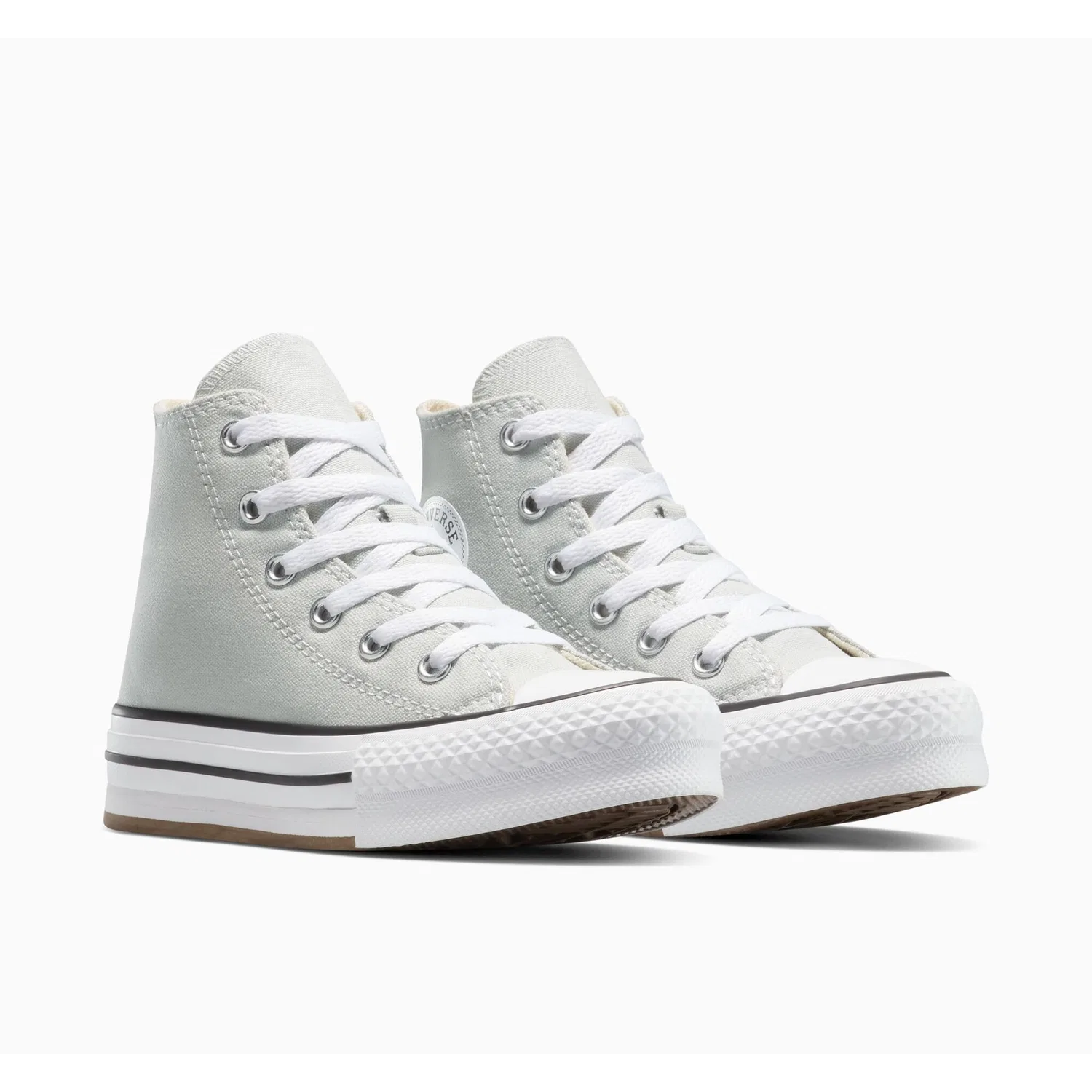 Детские кроссовки на шнуровке Converse CHUCK TAYLOR ALL STAR EVA LIFT PLAT, Rainwashed Grey/White