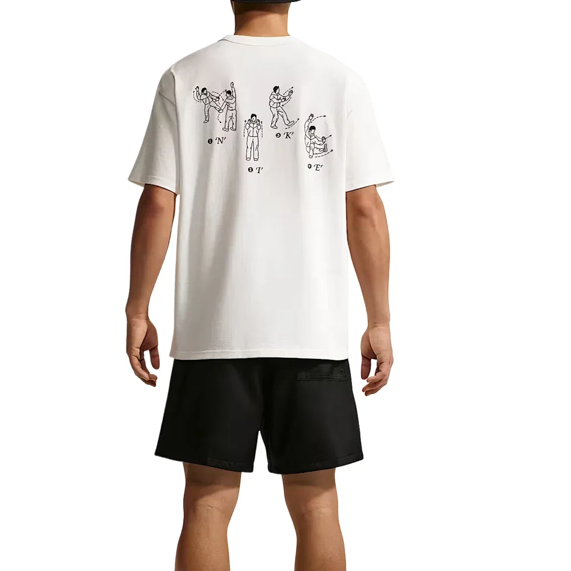 Мужская футболка Sportswear Comfortable Printed Relaxed Crew Neck T-Shirt 'White' Nike, белый — фото 2