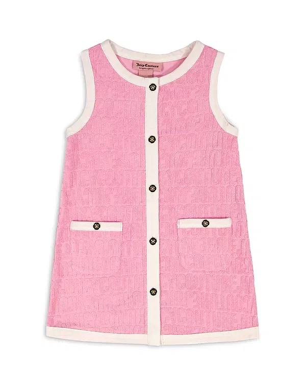 Детское платье для девочек с жаккардовым узором Juicy Couture, Prism Pink