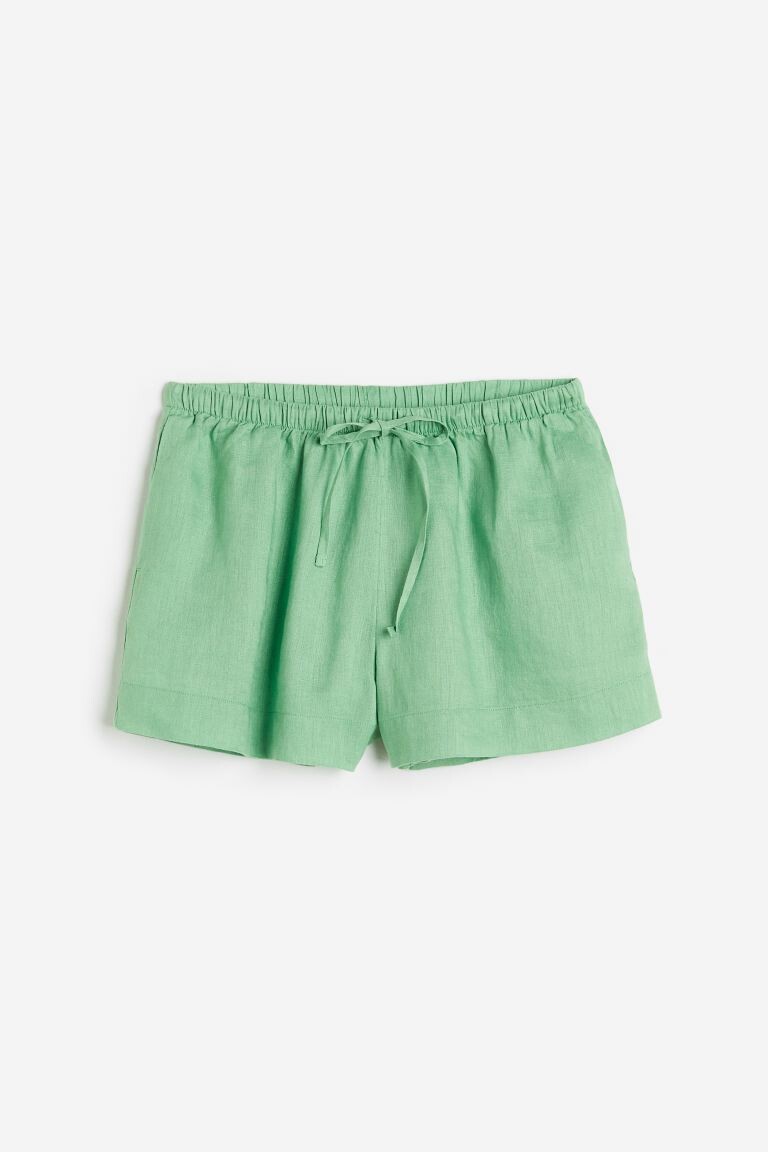 

Льняные шорты H&M, зеленый
