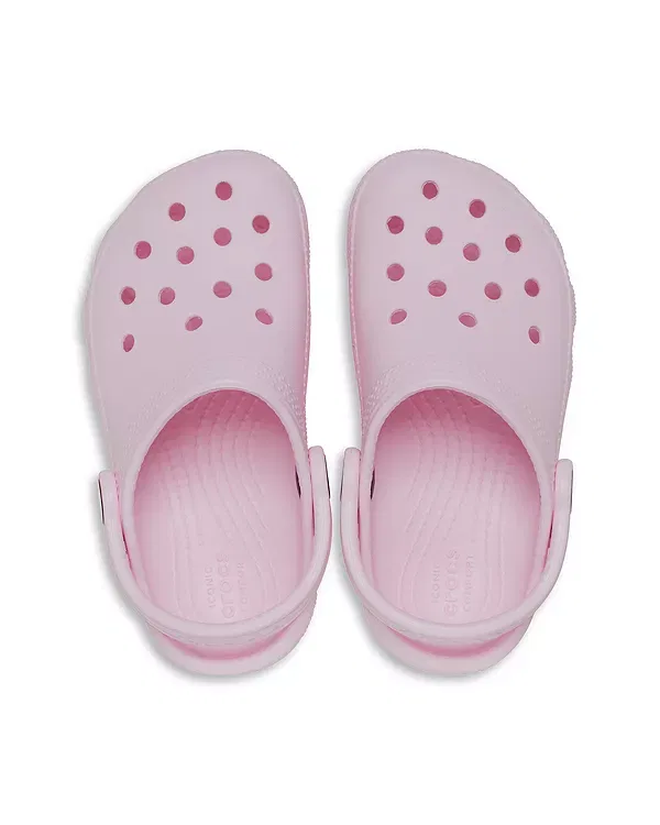 Детские сабо для девочек с перфорацией Classic Clogs Crocs, Pink Milk — фото 4