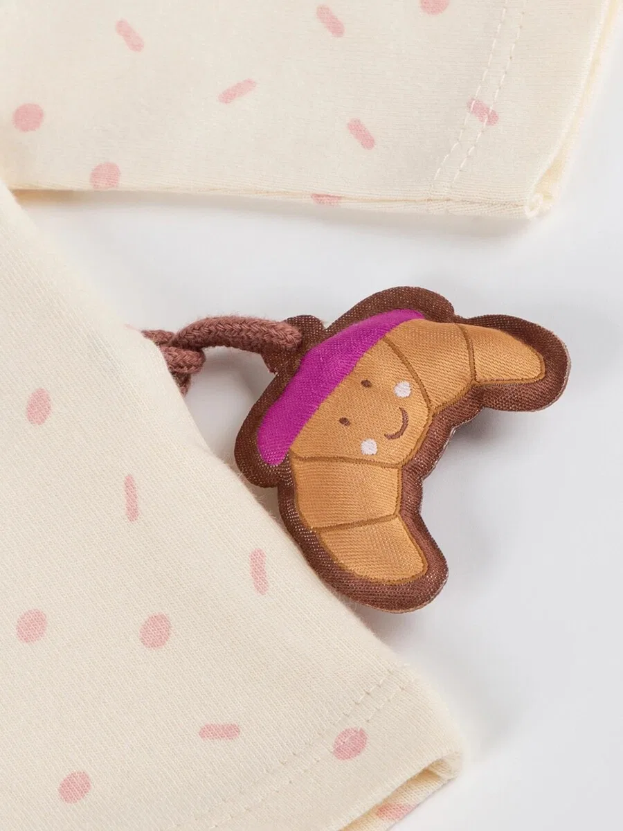Футболка SIGIKID 'Langarmshirt Petit Croissant' белого цвета — фото 3
