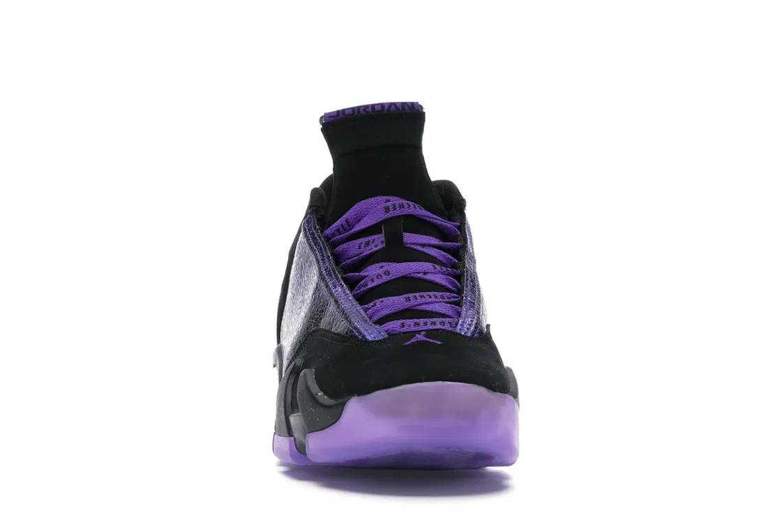 Детские кроссовки лимитированной серии с принтом Jordan 14 Retro Doernbecher (2019) (GS) Jordan, Black/Court Purple-Multi-Color-White — фото 2