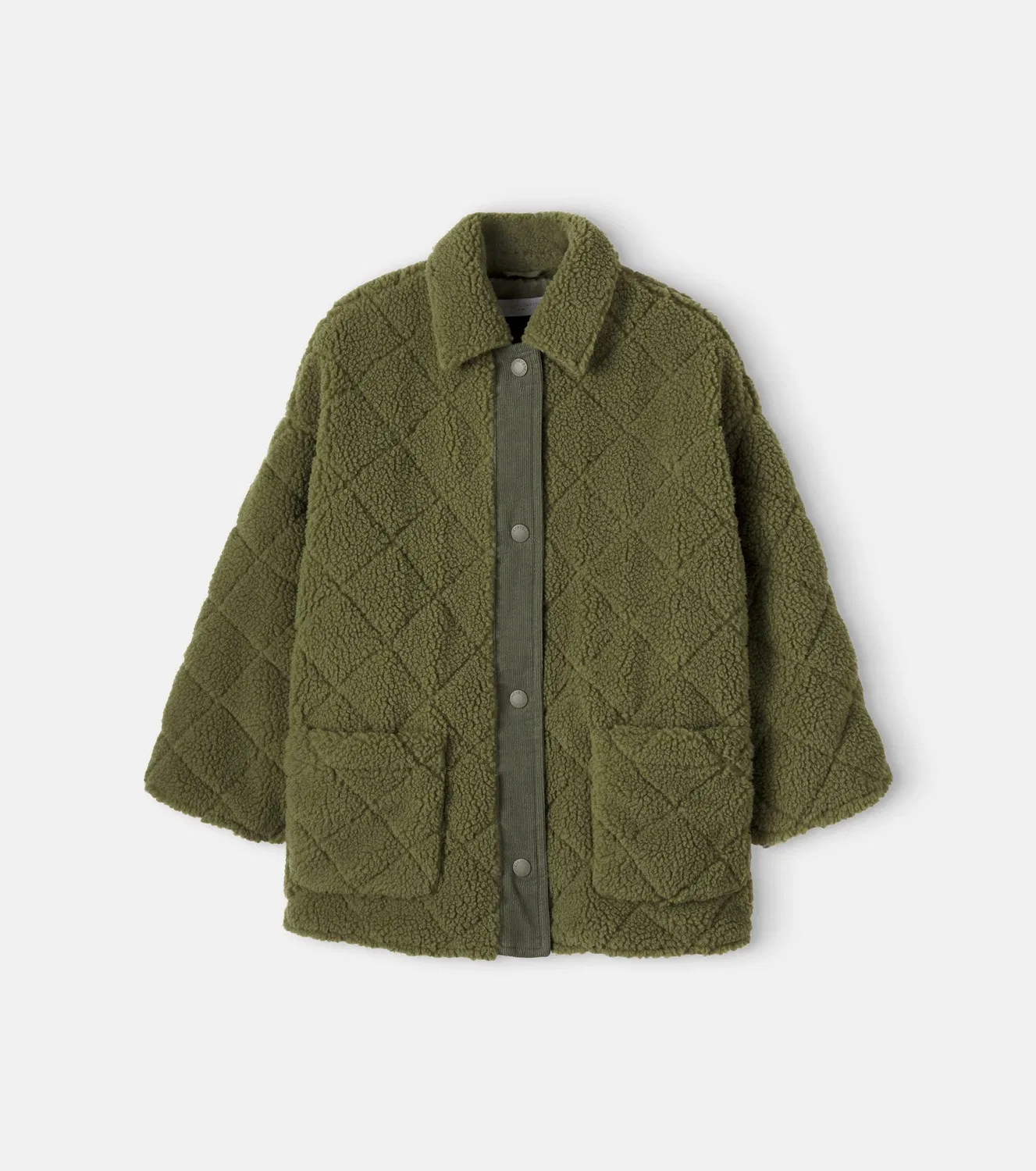 Стеганая куртка с флисом Stella Mccartney Kids, зеленый
