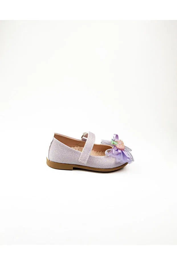 Детские балетки для девочек с блестками Minican, Lilac — фото 2