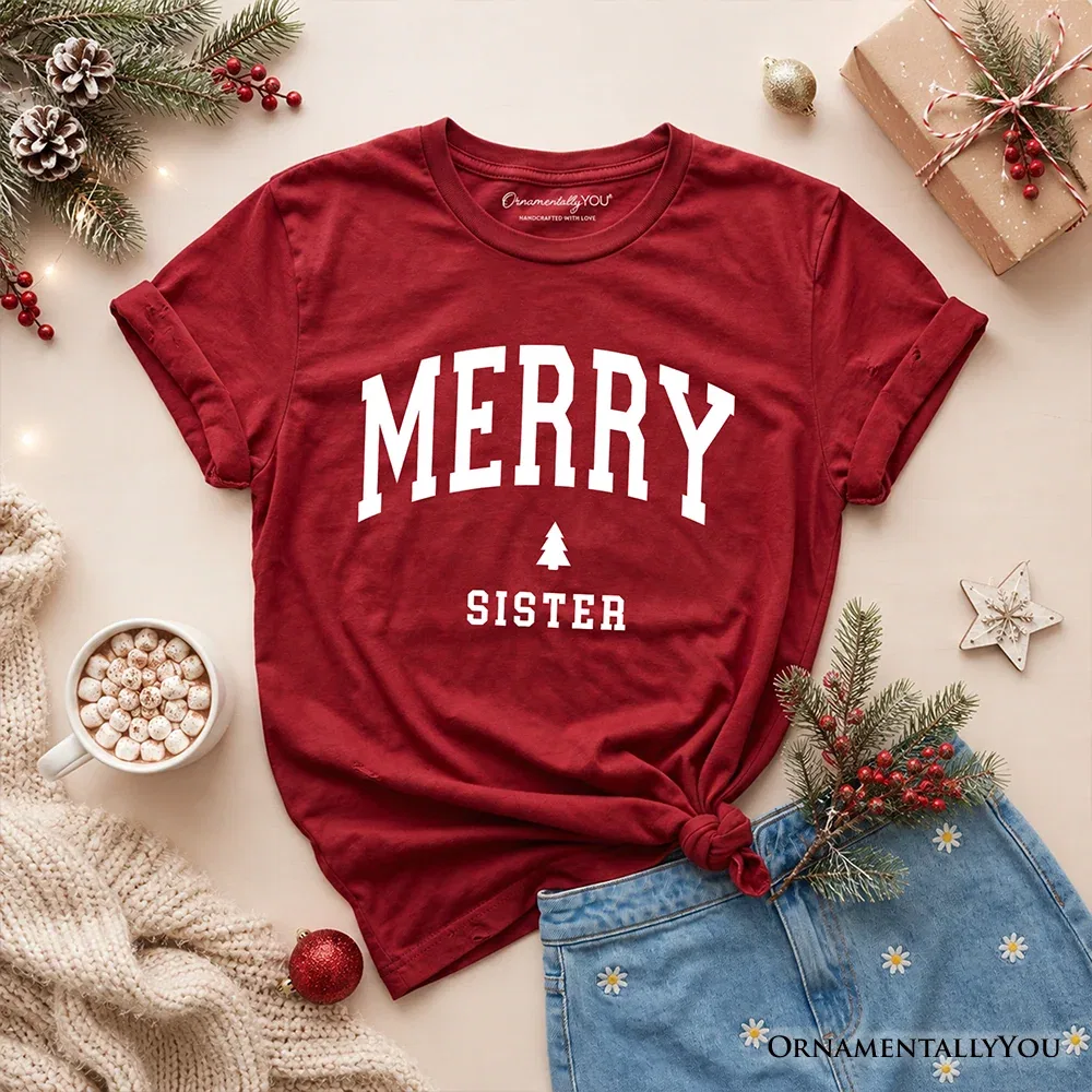 Детская футболка с принтом Merry Vintage Christmas OrnamentallyYou, красный — фото 2