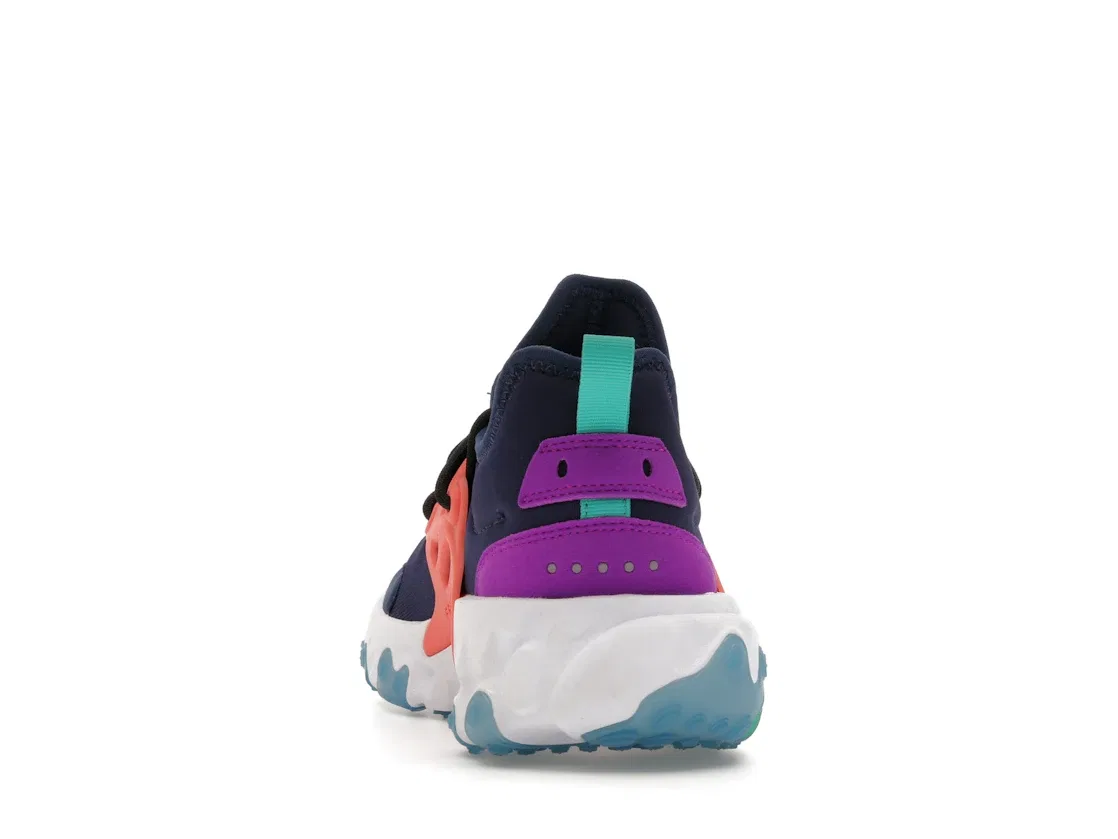 Детские кроссовки Lifestyle Nike React Presto, Midnight Navy/Magic Ember-Vivid Purple-Kinetic Green — фото 4