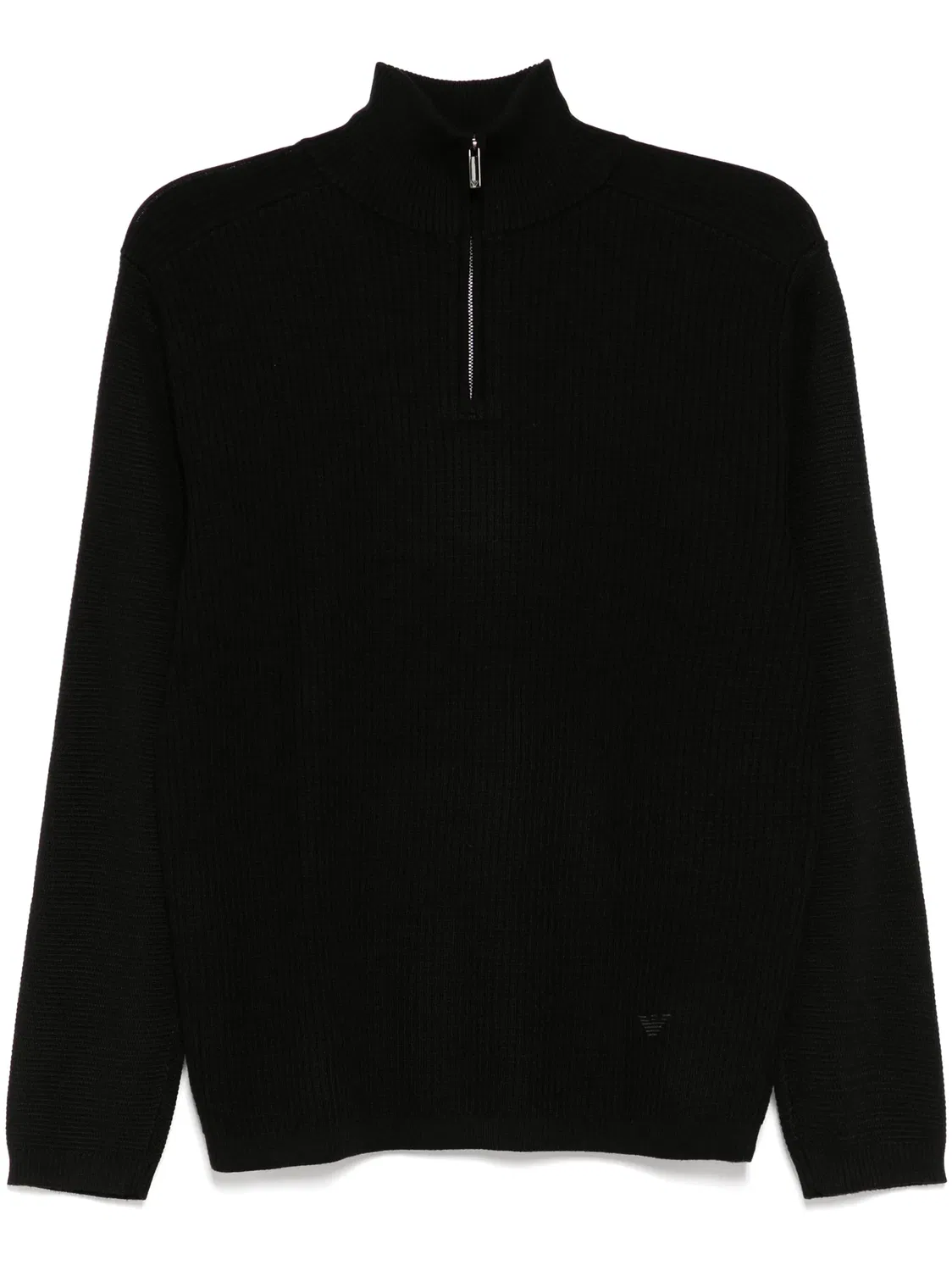 Пуловер с половинной застежкой Emporio Armani, черный