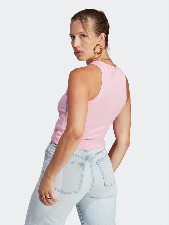 Футболка slim fit Adicolor Essentials Rib Tank Top Adidas, розовый — фото 3