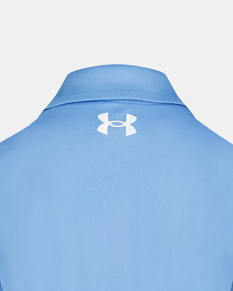 Поло для мальчиков с влагоотводящей тканью Matchplay Solid UnderArmour, Horizon Blue/White — фото 3