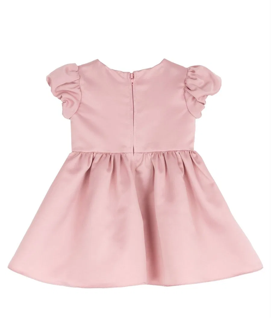 Платье из атласа с бантами и рукавом-фонарик, модель Satin Bow Bodice Bubble Sleeve Rare Editions, Mauve — фото 2