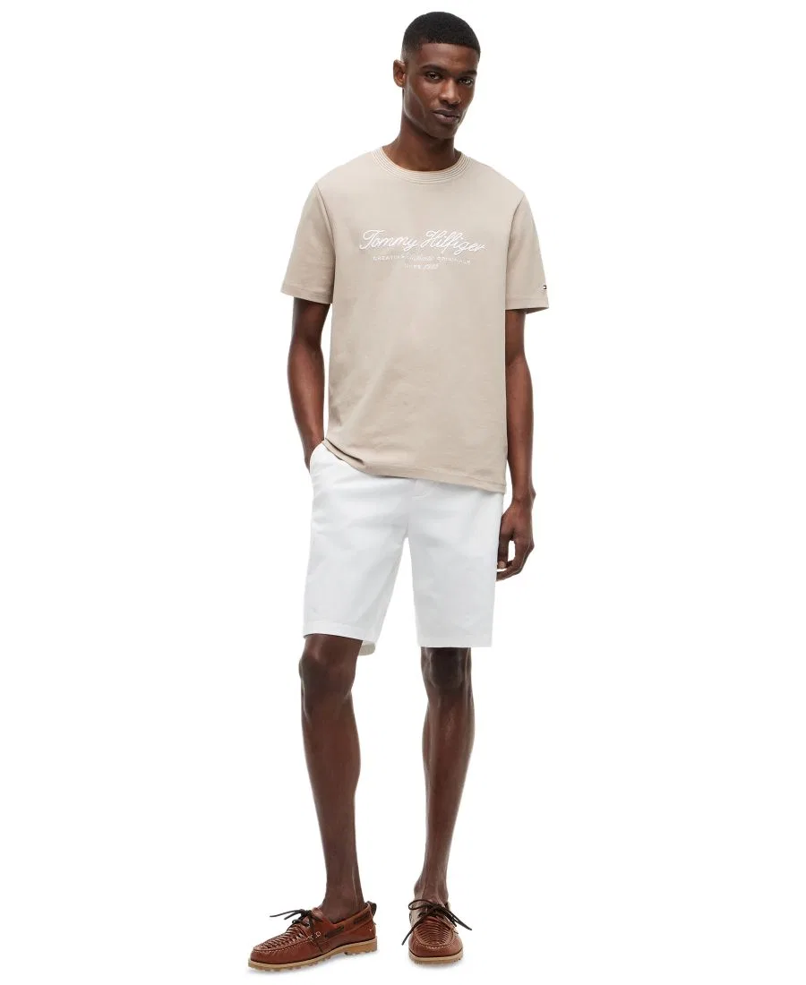 Футболка с контрастной отделкой воротника Tommy Hilfiger, Batique Khaki — фото 2