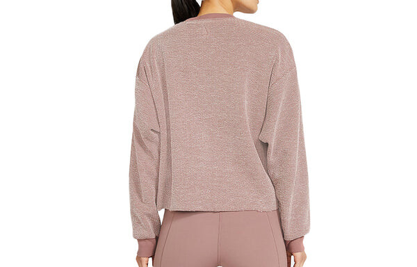 Футболка (WMNS) Nike Yoga Casual Round Neck Pullover Long Sleeves Smoke Grey Purple Red T-Shirt, фиолетовый — фото 2