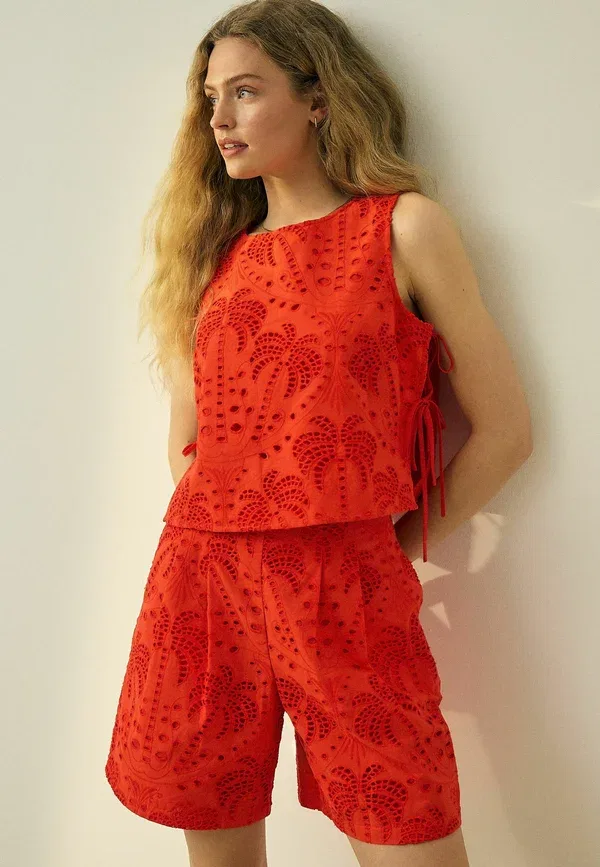 Шорты с высокой посадкой Next, Plain, red, красный