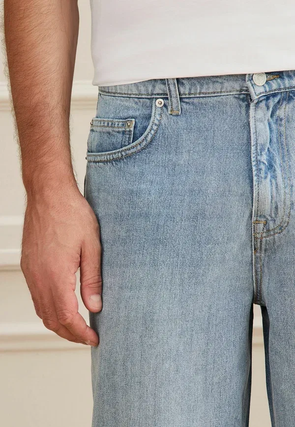 Брюки джинсовые Straight leg Next Light Blue Denim, светло-голубой — фото 3