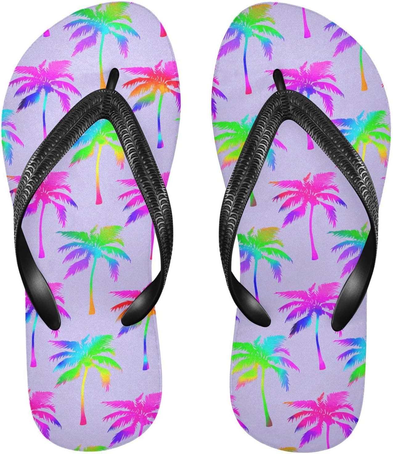

Пляжные летние повседневные сандалии с радужными пальмами для женщин и мужчин, обувь для душа 20862082 Kfbe, Palm Trees