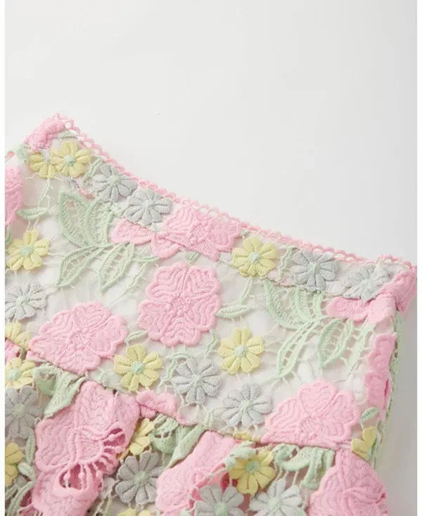 Детская юбка для девочек с воланами Estella Frill Embroidered Mini Skirt Marlo Kids, Floral — фото 3