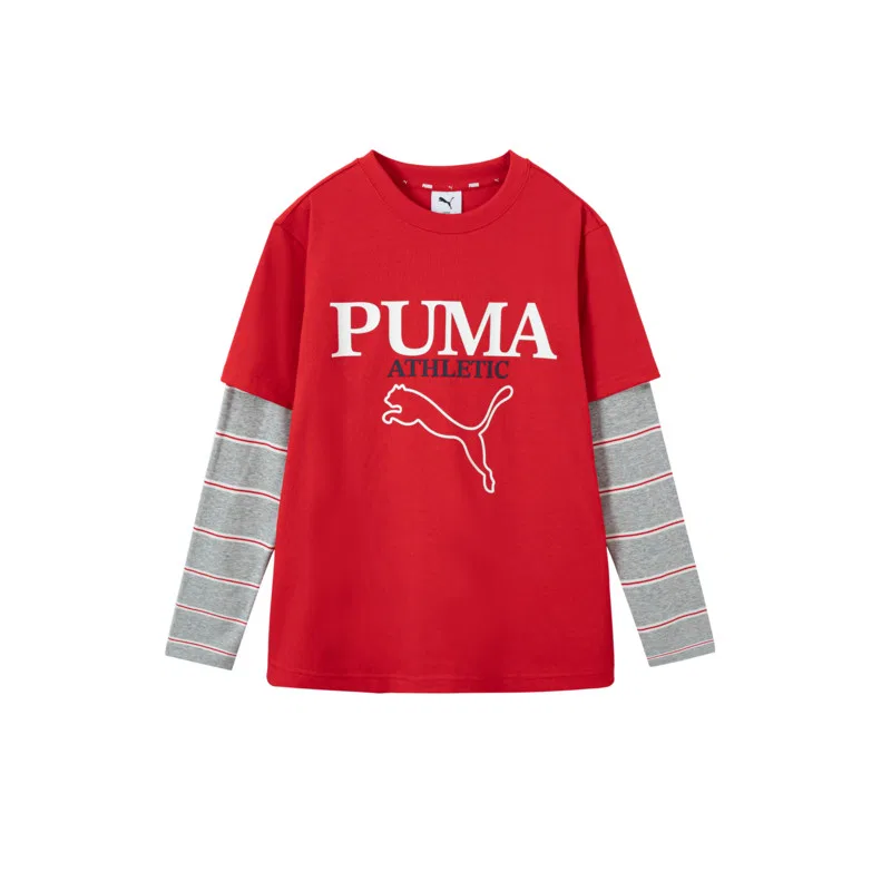 Футболка детская с круглым вырезом PUMA, Red Gray