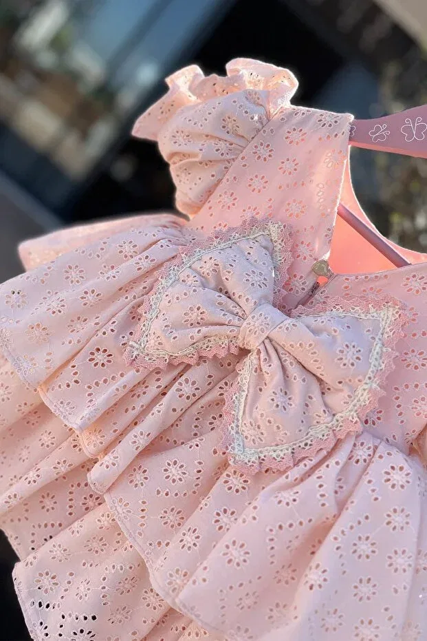 Детское платье для девочек кружевное Bertuğ Bebek, Powder Pink
