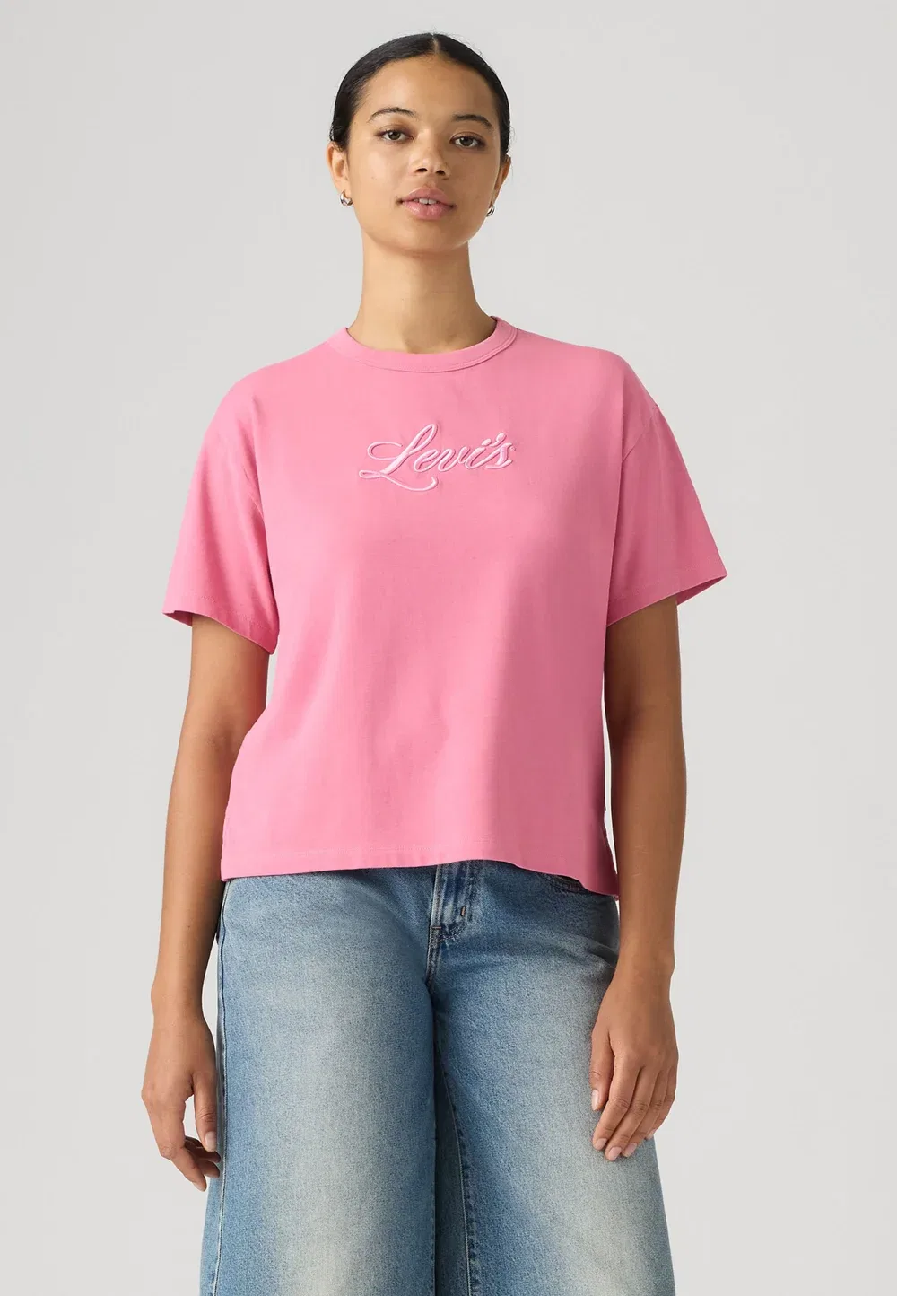 Винтажная футболка - футболка с принтом Levi'S, Corded Script Logo Tameless Rose