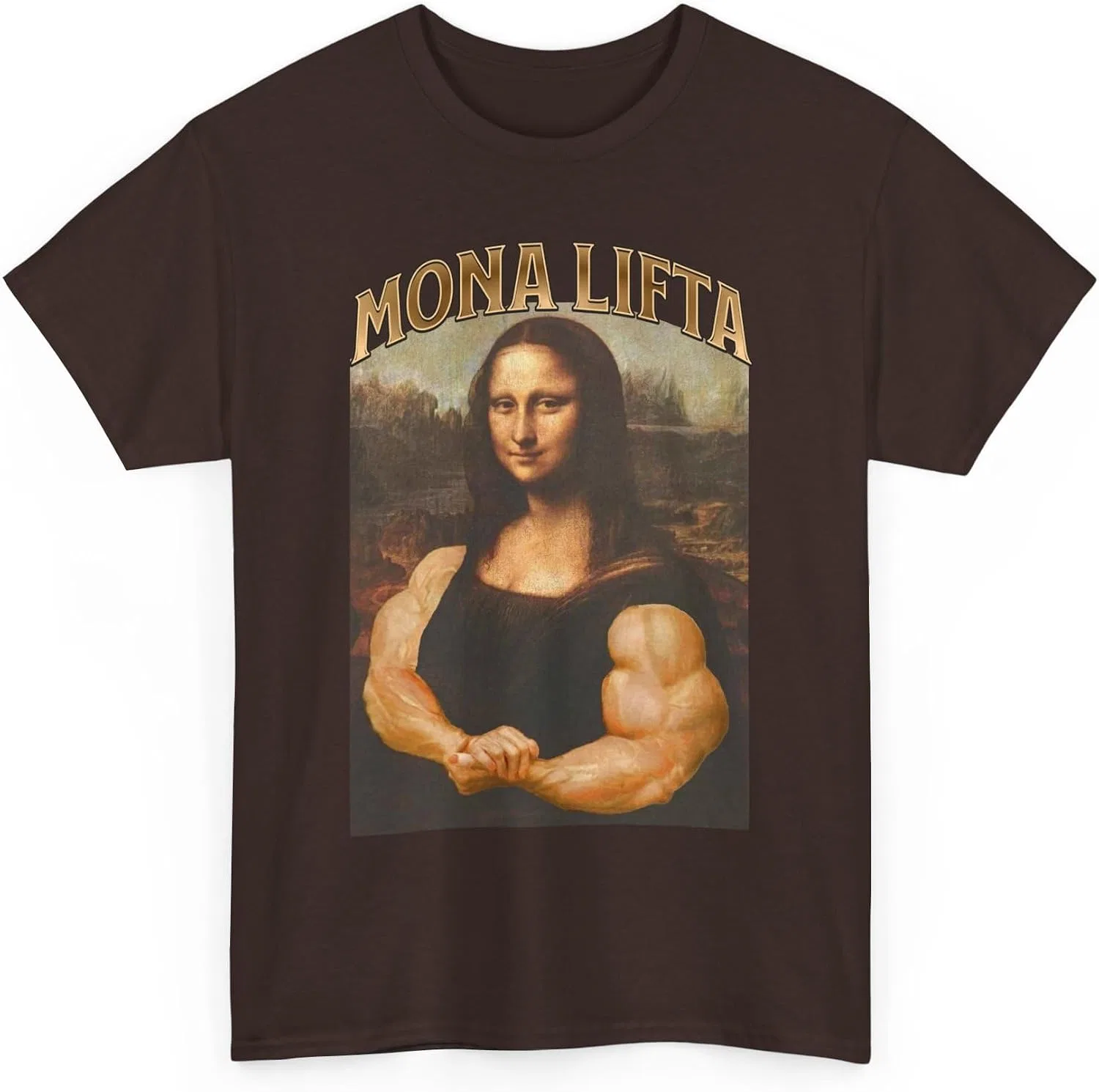 Футболка с принтом Mona Lifta Gildan 5000, Dark Chocolate