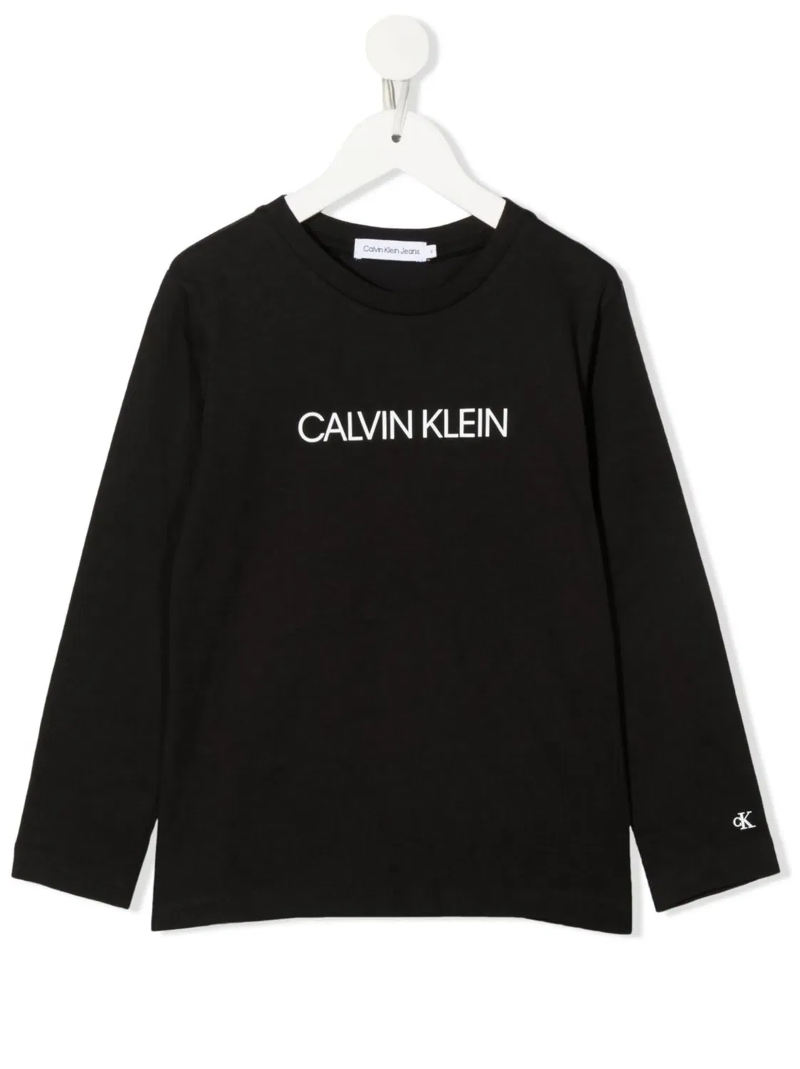 Хлопковая футболка с логотипом Calvin Klein, черный