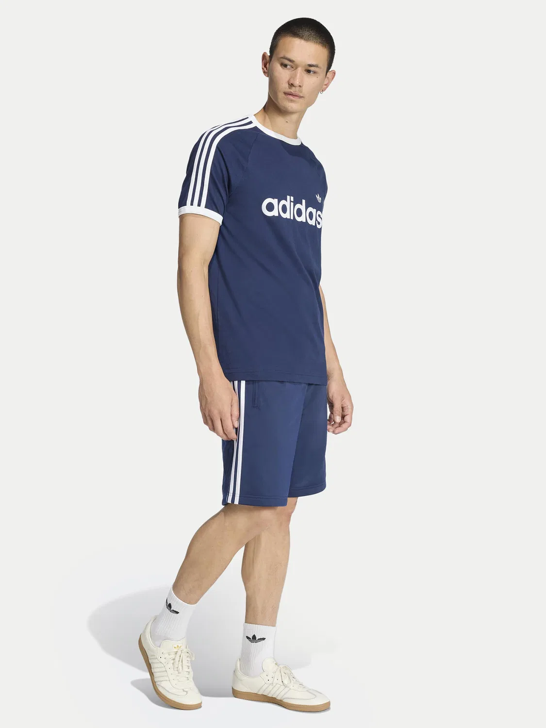 Мужская футболка приталенного кроя Ringer Adidas, темно-синий — фото 2