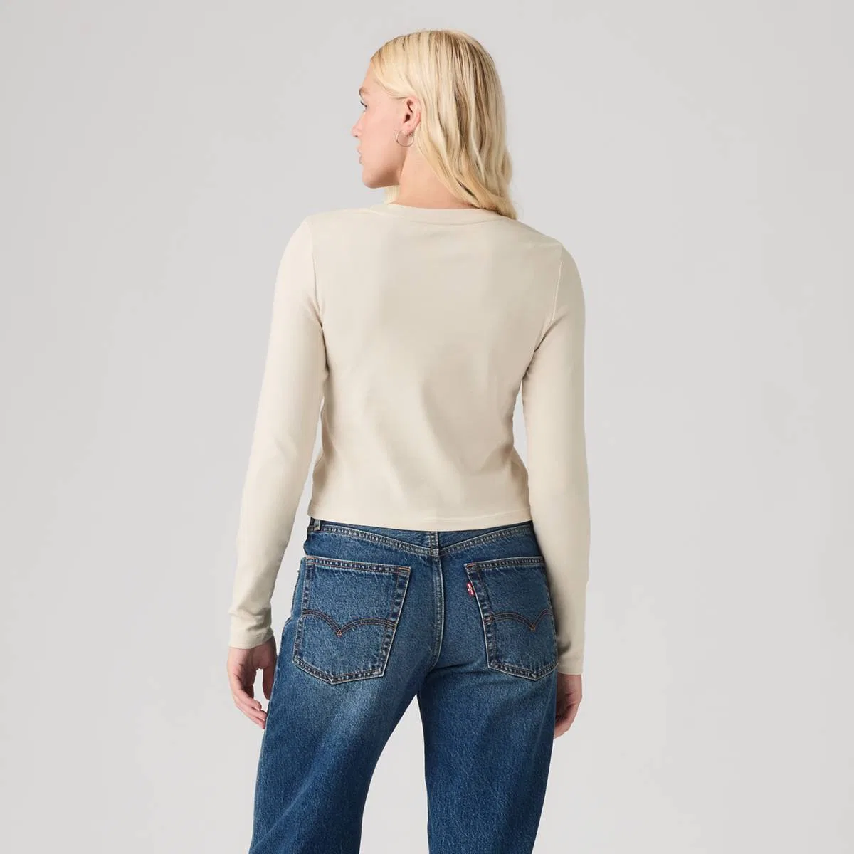 Базовая детская футболка с длинными рукавами Levi's, Rainy Day - White — фото 4