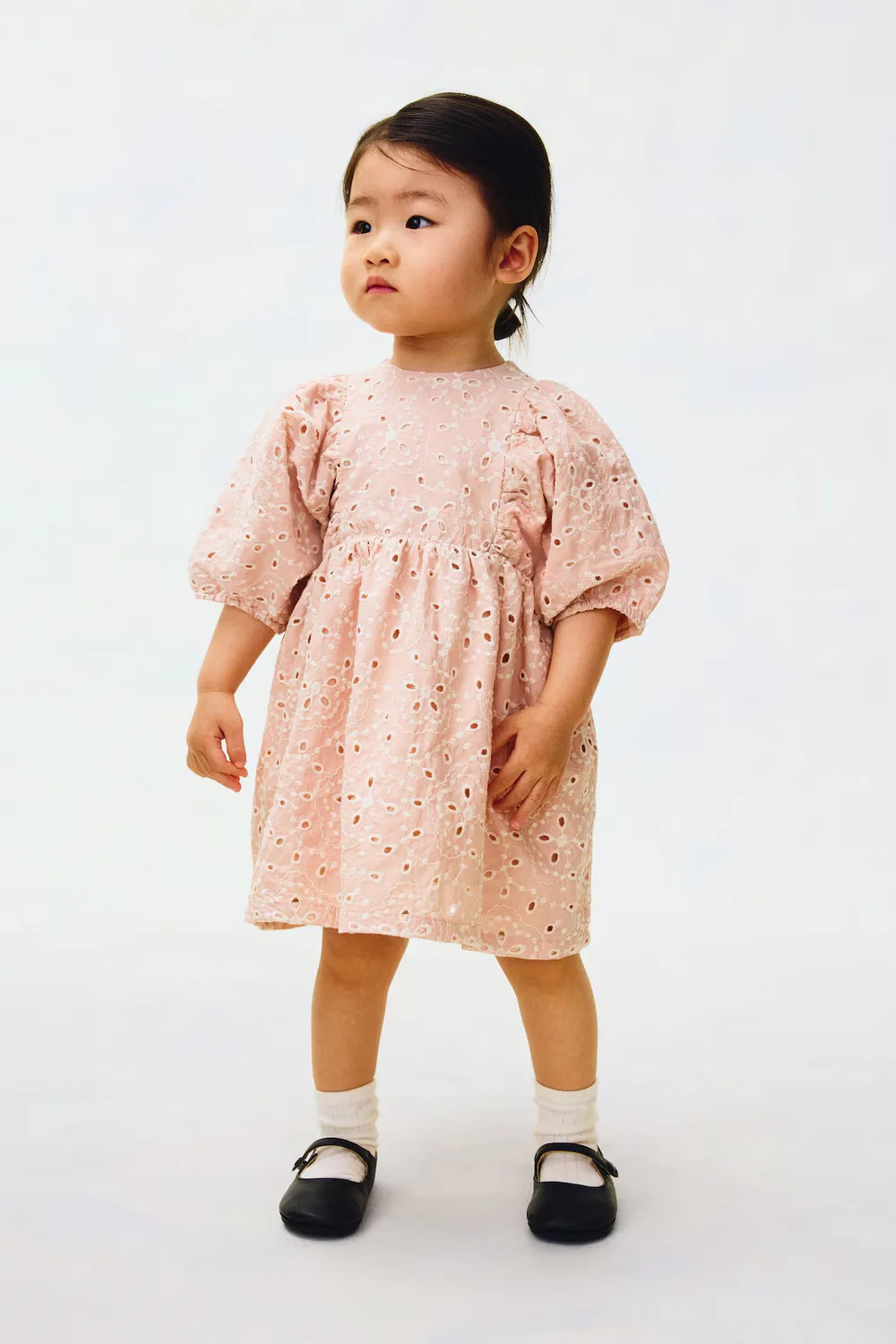 Хлопковое платье с английской вышивкой H&M, Helles Mattrosa/Geblümt — фото 3
