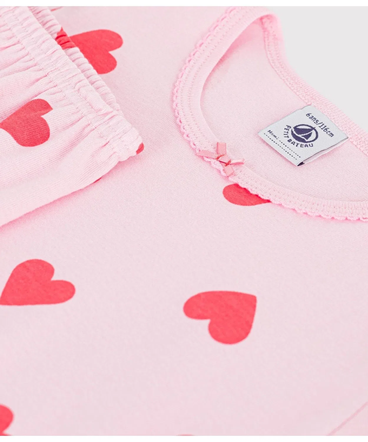 Детская пижама с длинным рукавоми принтом Heart Print PETIT BATEAU, Pink — фото 4