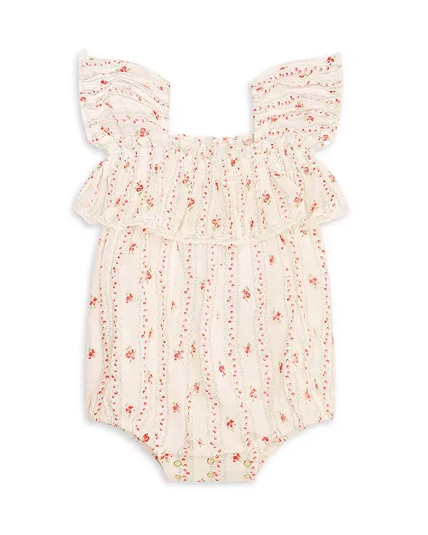 Детское боди-сарафан с принтом Carlita LoveShackFancy, Poppy Red