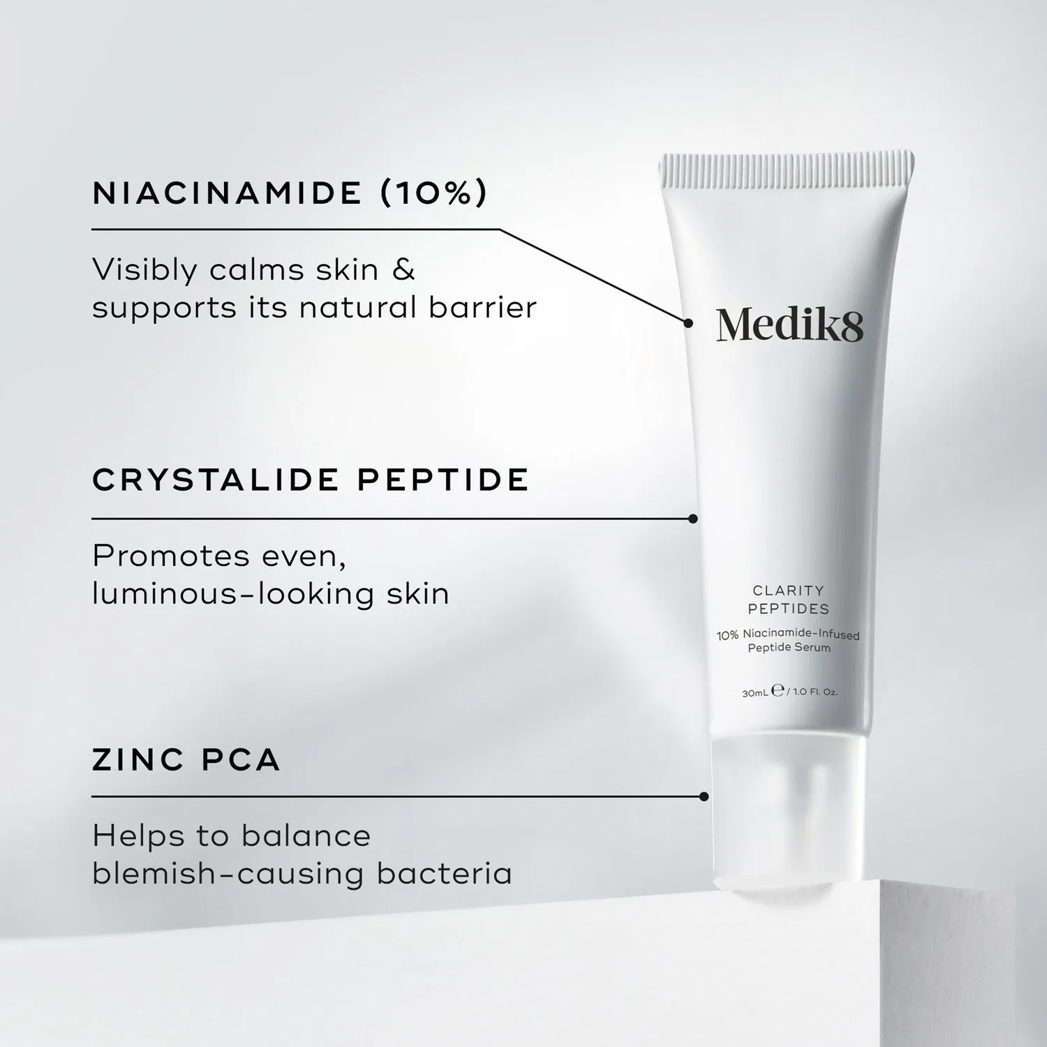Сыворотка для лица с ниацинамидом Clarity Peptides Medik8, 30 мл — фото 3
