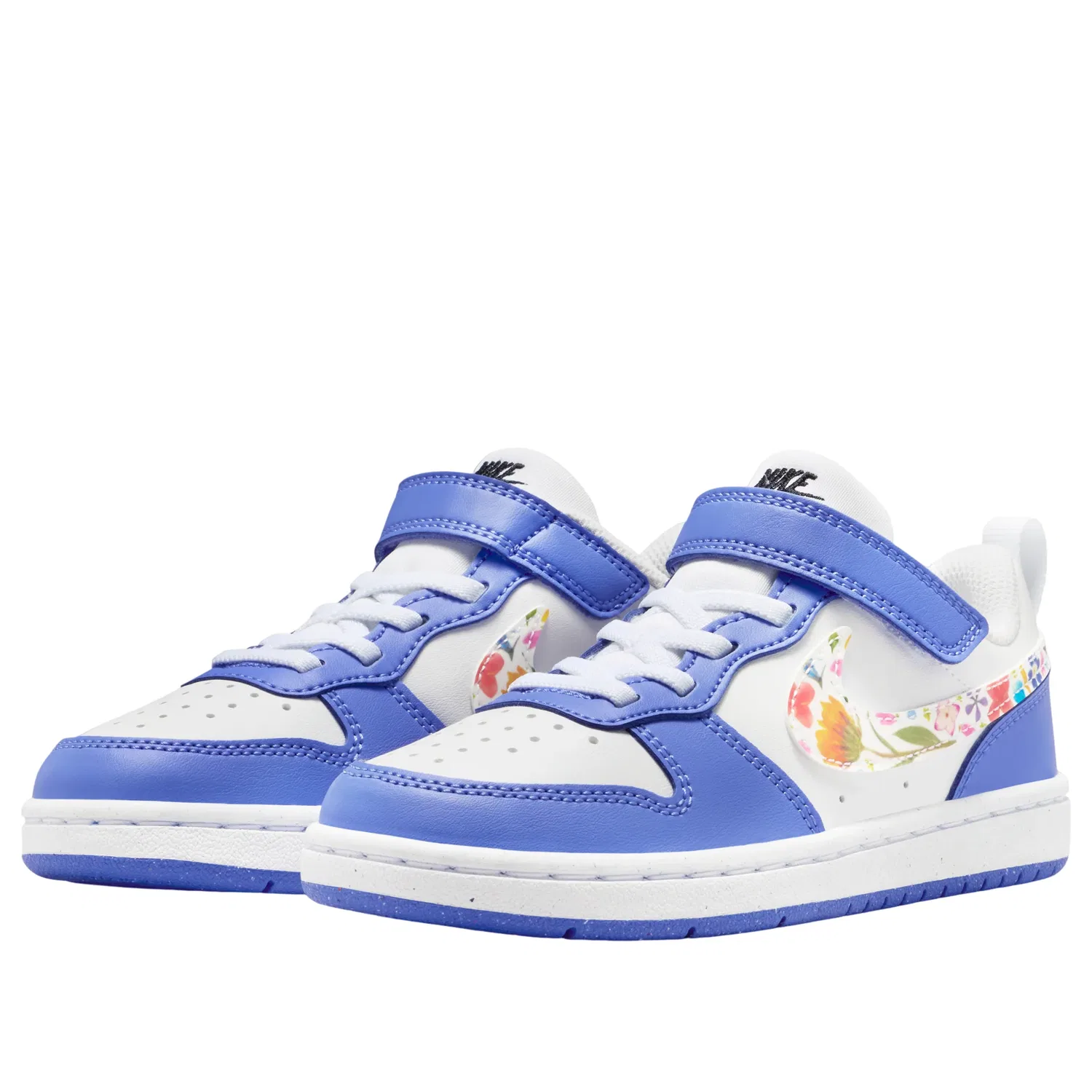 Детские кроссовки с синтетическим верхом Court Borough Low FL 'White Sapphire Black' Nike, White/Sapphire/Black — фото 4