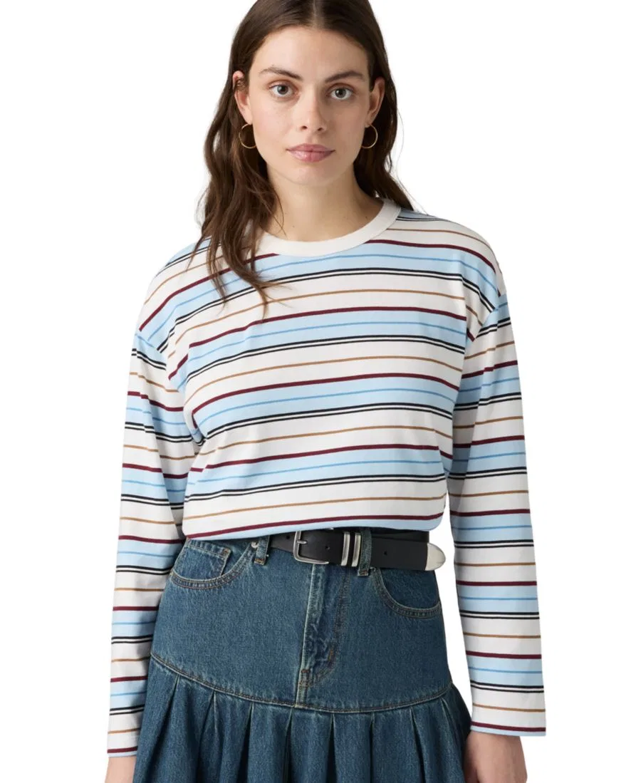 Футболка с длинным рукавом Vintage Levi's, Wednesday Stripe Egret