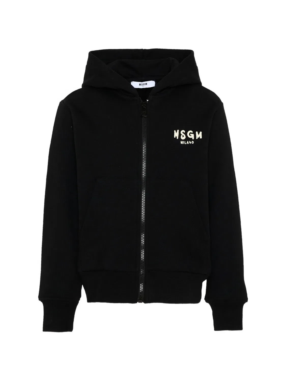 MSGM Худи на молнии с логотипом, Черный