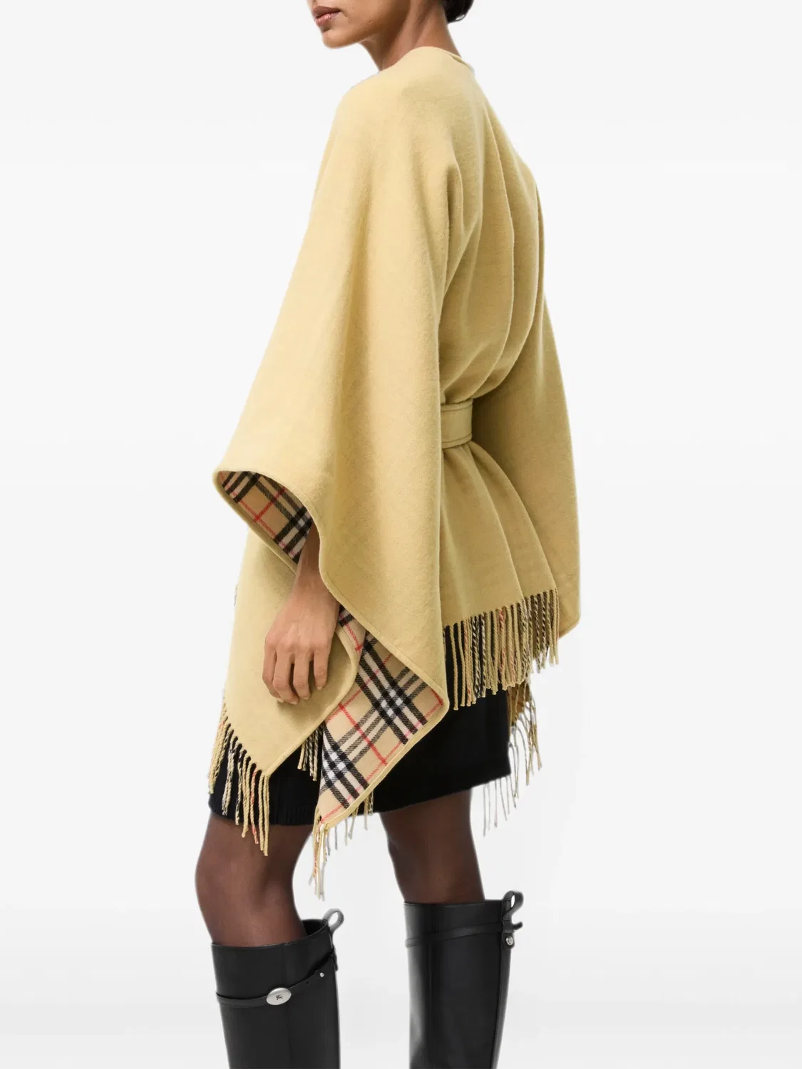 Шерстяной кейп Tay Burberry, нейтральные цвета — фото 3