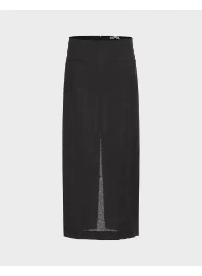 Юбка макси свободная с разрезом Zara, черный
