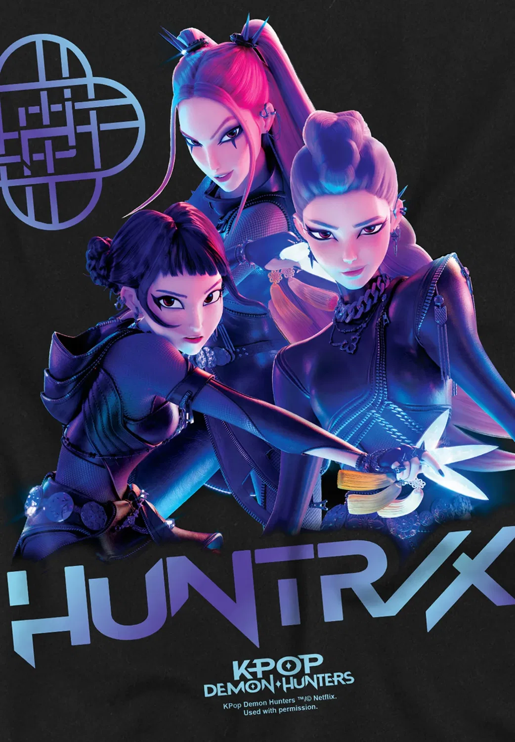K-Pop охотники на демонов, группа охотников на демонов Huntrix, унисекс - толстовка Netflix, Black — фото 3
