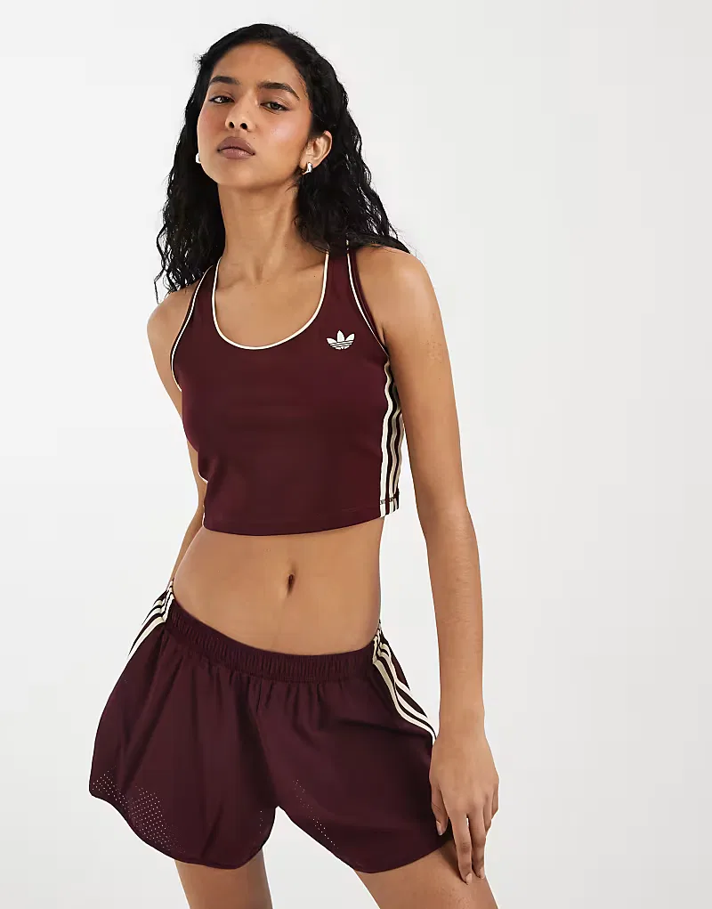 Спортивная майка Adidas Originals Sport с квадратным вырезом, бордовый и, кремовый