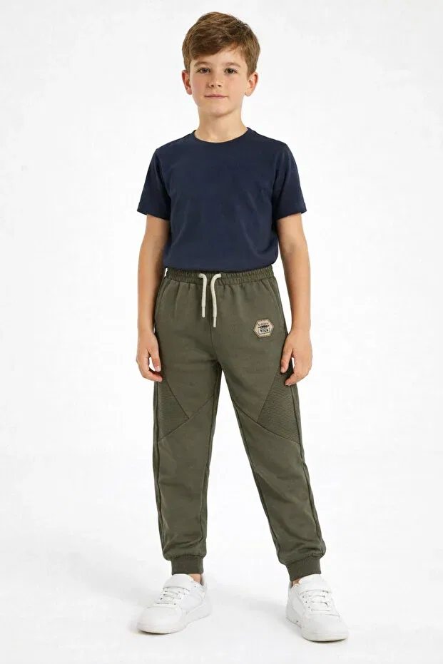 Детские спортивные штаны для мальчиков с наколенниками Mışıl Kids, Khaki