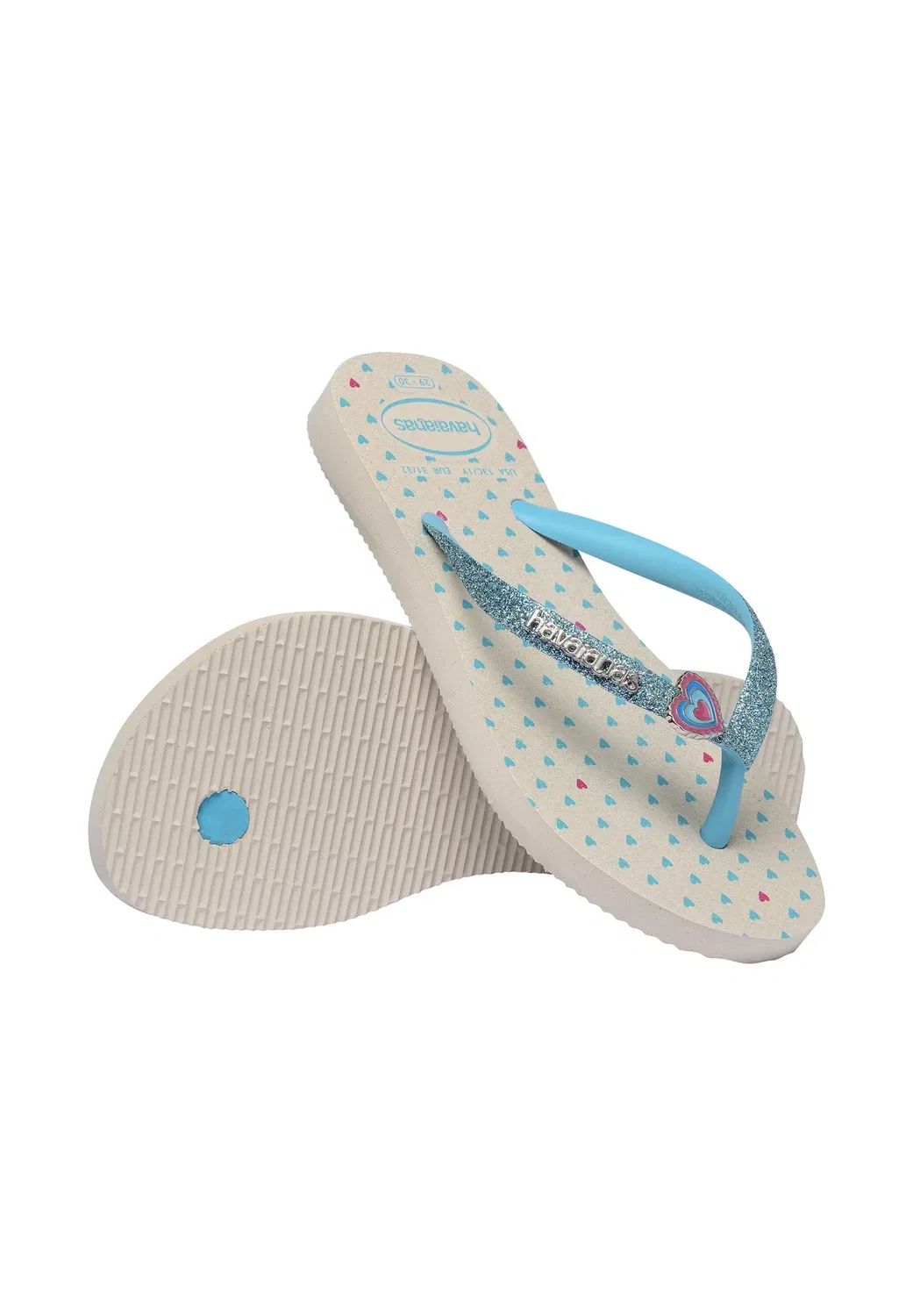 Детские унисекс тапочки для бассейна Slim Glitter II Havaianas, Beige — фото 4