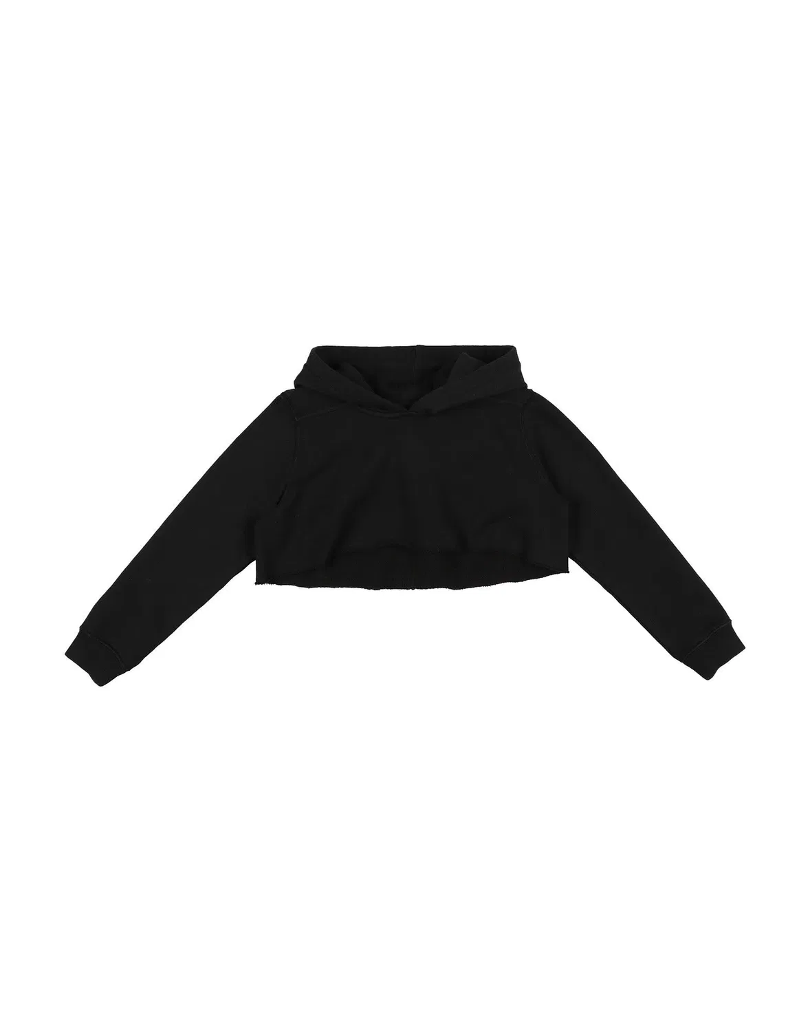 Детский свитшот для девочек на флисе с капюшоном Rick Owens, черный