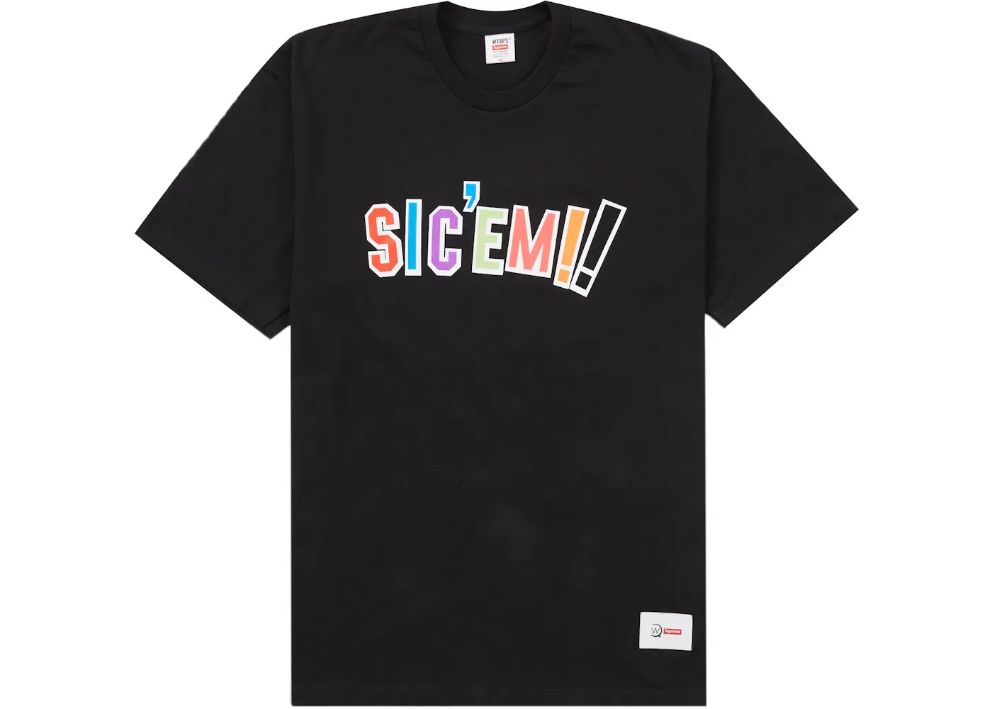 Мужская футболка с принтом Supreme WTAPS Sic'em! Tee, Black