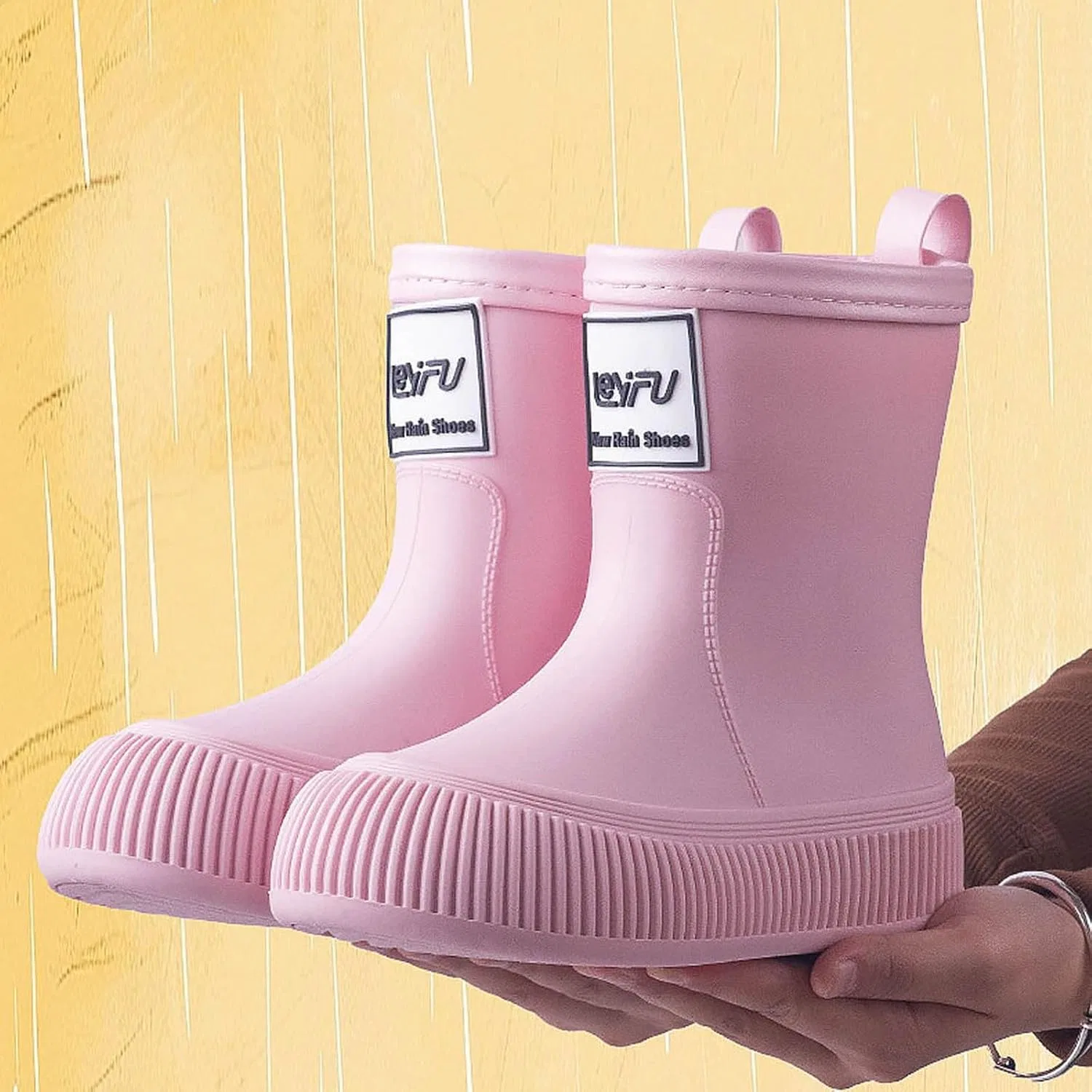 Детские резиновые сапоги для мальчиков и девочек YAVSDN, Pink — фото 2