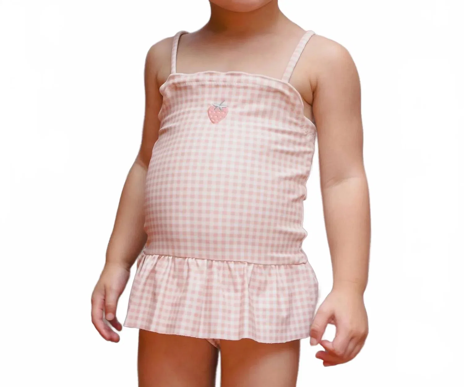 Детский купальник-платье с юбкой с принтом Tori Skirted One-Piece Rylee + Cru, Petal Gingham — фото 3