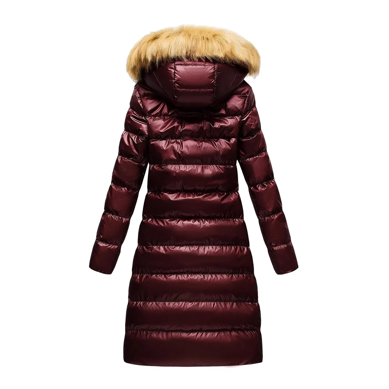 Женское зимнее пальто с утеплителем и съемным капюшоном Synthetic Winter Jacket, Wine — фото 2