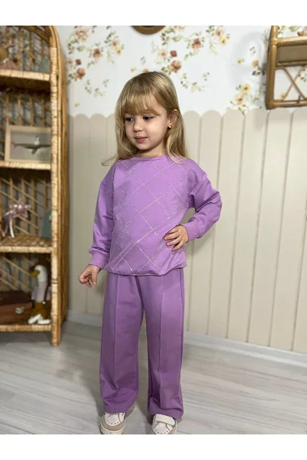 Детский комплект спортивного костюма для девочек Carla Mara, Purple — фото 2
